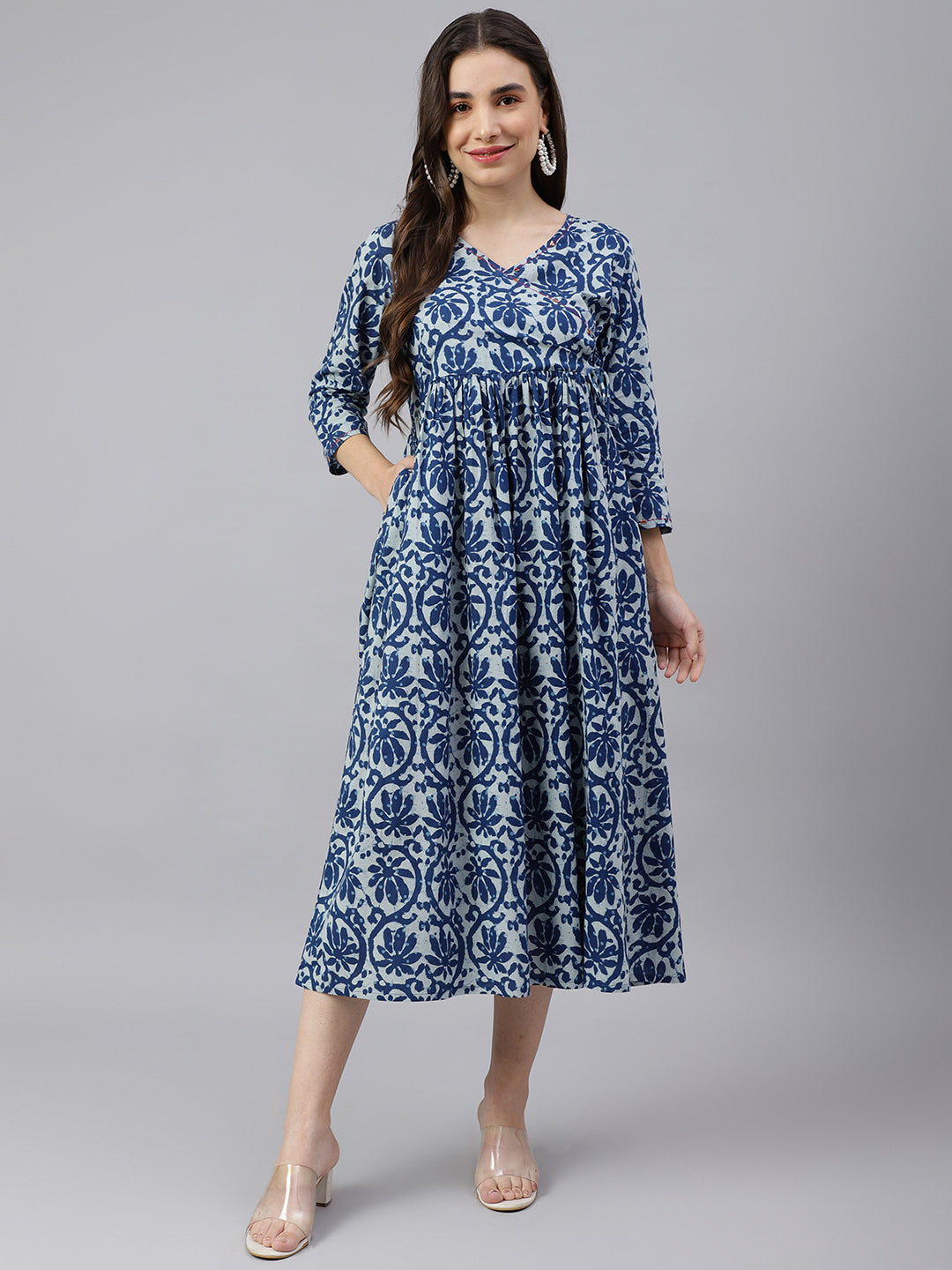 Indigo Flower Dress – Decked Up