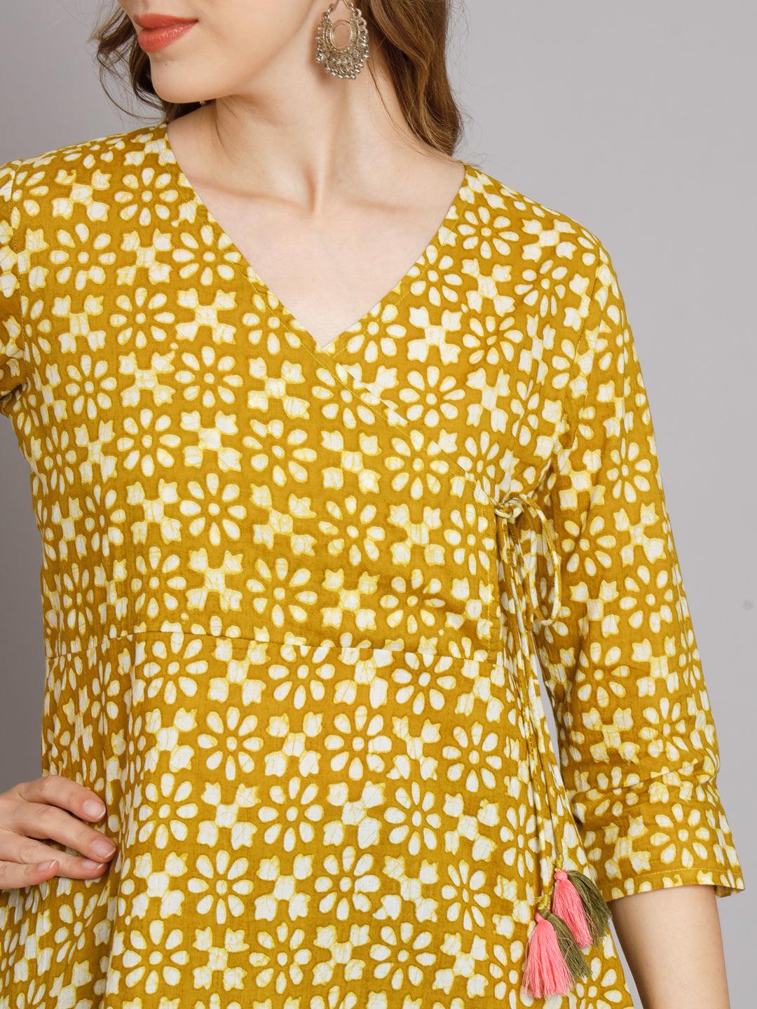 Jaipur Batik Green Angrakha Top - Decked Up