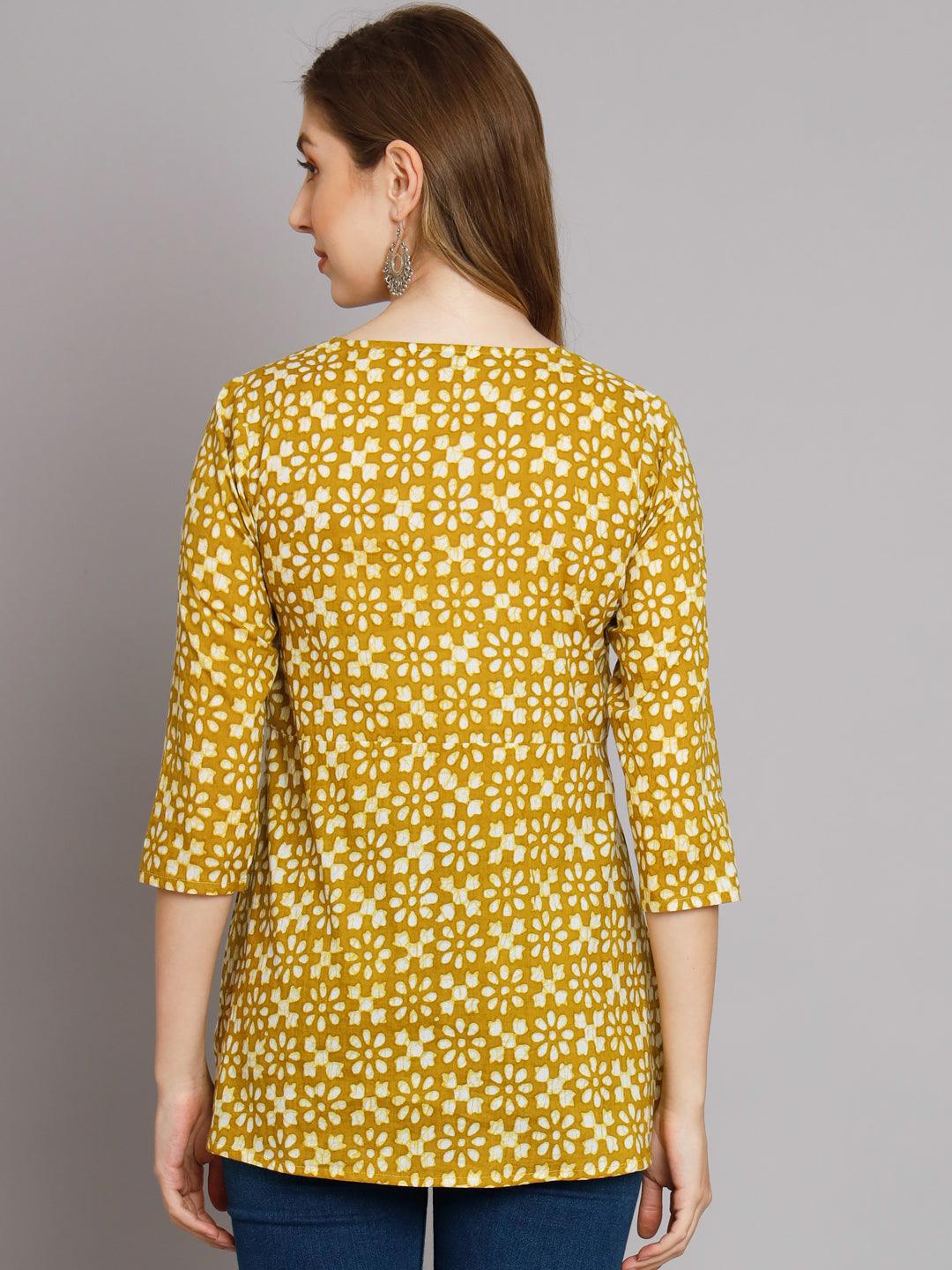 Jaipur Batik Green Angrakha Top - Decked Up
