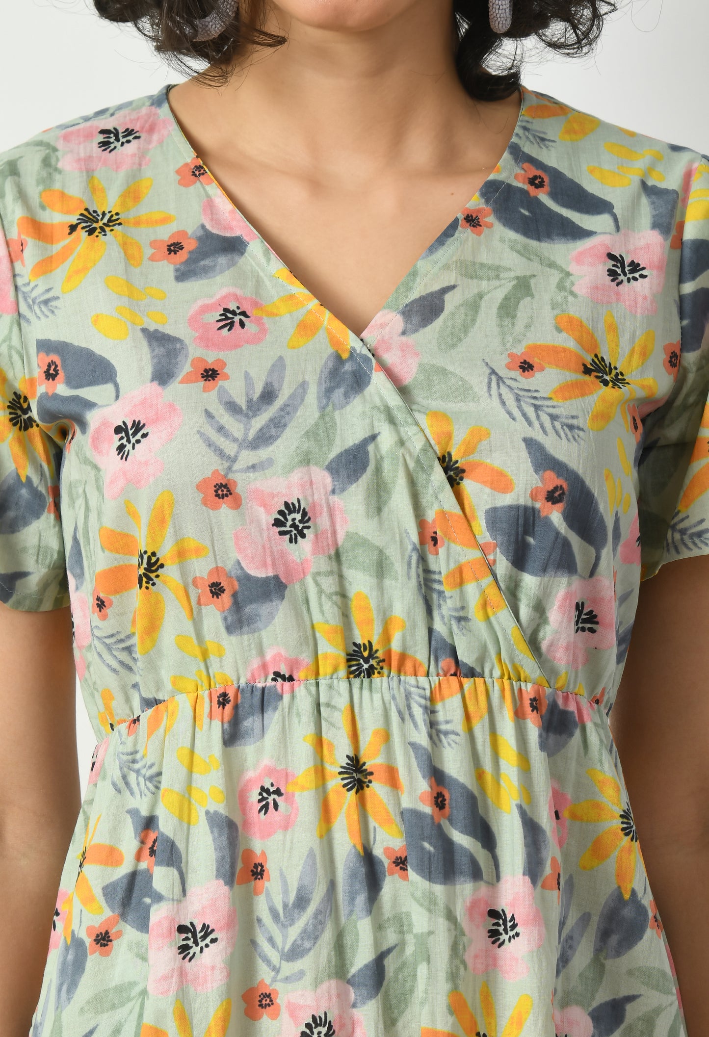 Multicolour Cotton A-line Pocket Dress