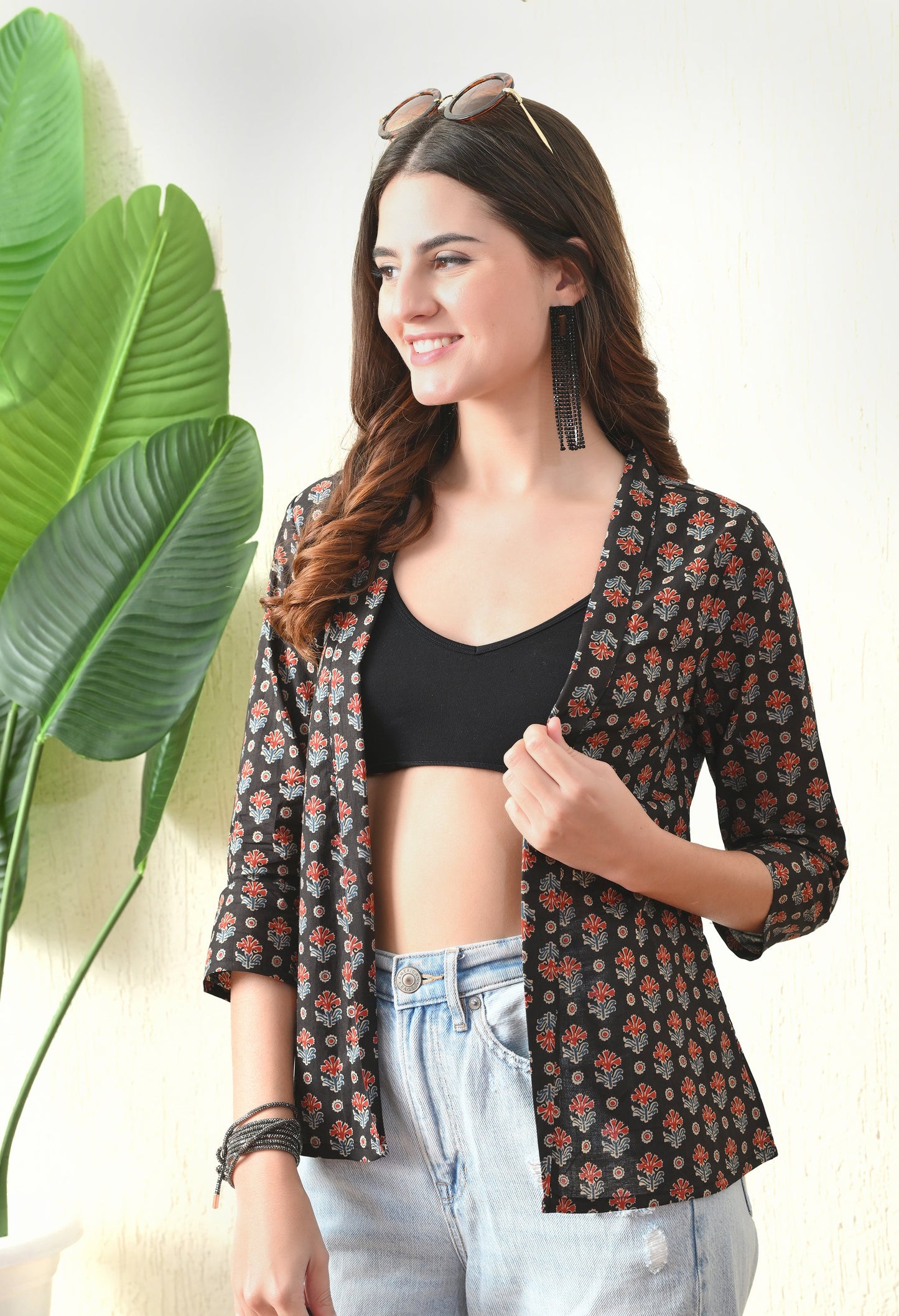 Black Ethnic Open Shrug