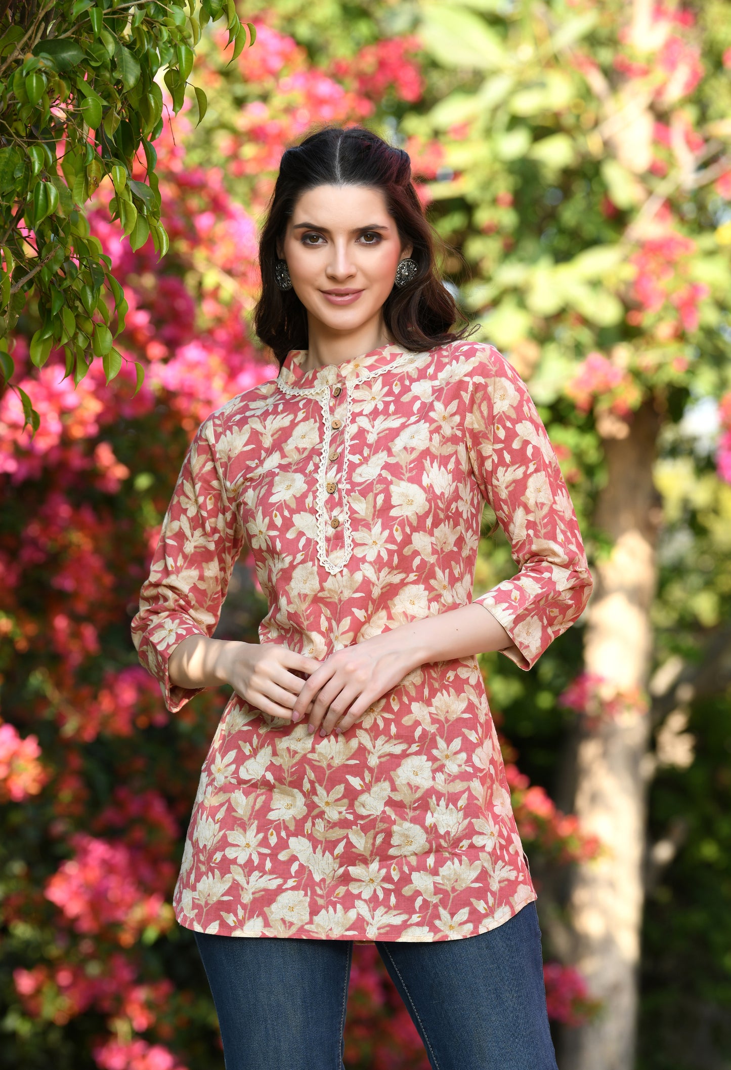 Preety Peach Summer Cotton Tunic