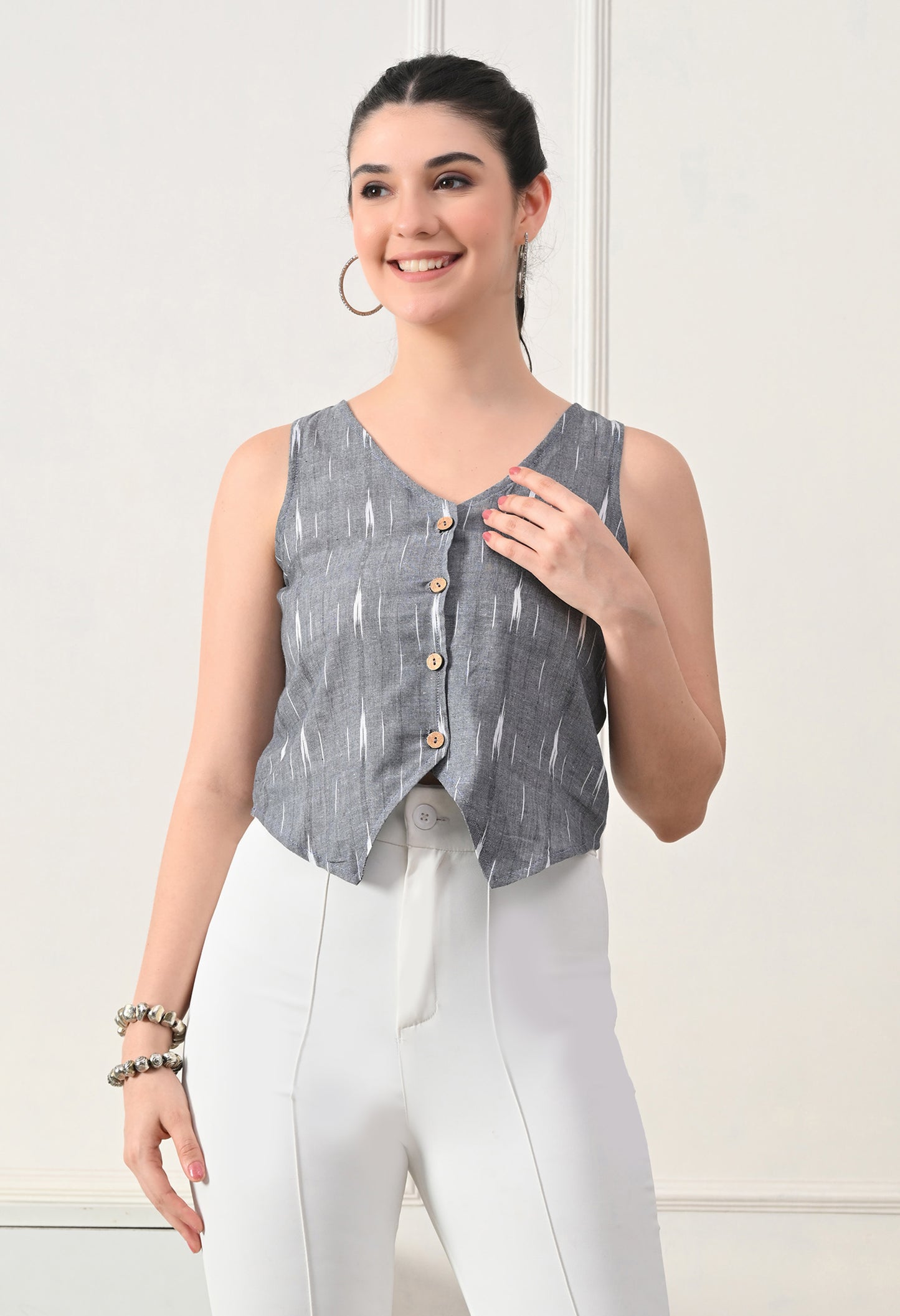 Graphite waistcoat jacket