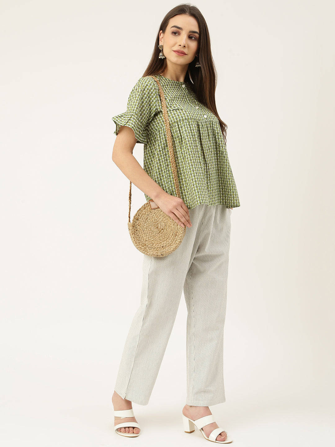 Cotton Printed Empire Top