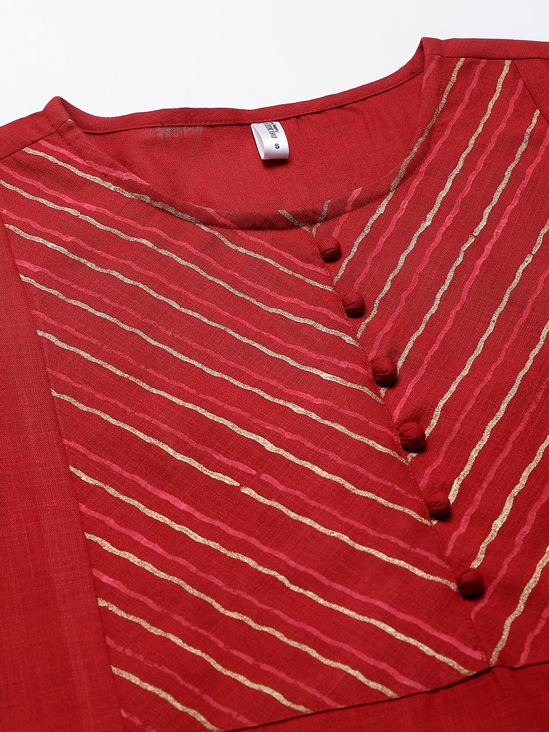 Maroon Solid A-Line Kurta