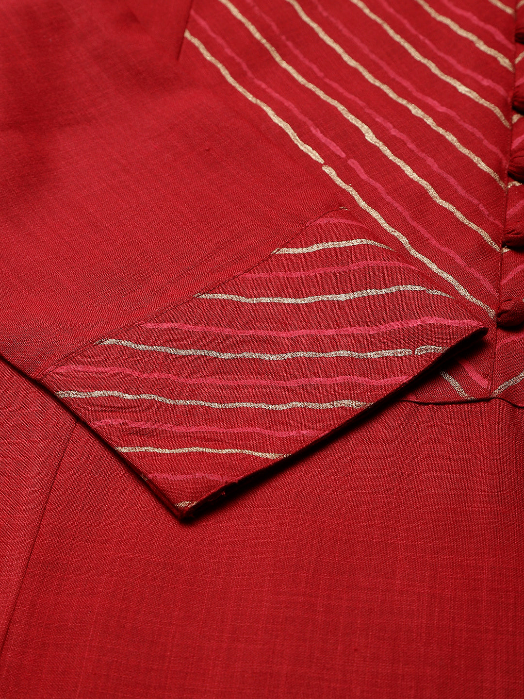 Maroon Solid A-Line Kurta
