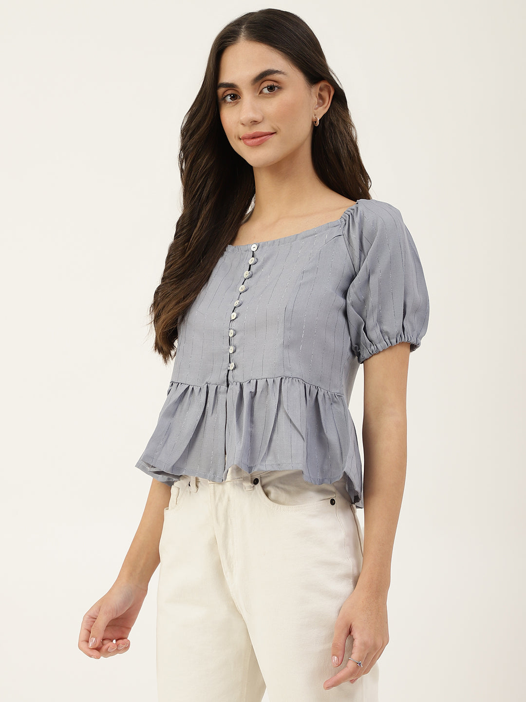 Blue Handloom Top