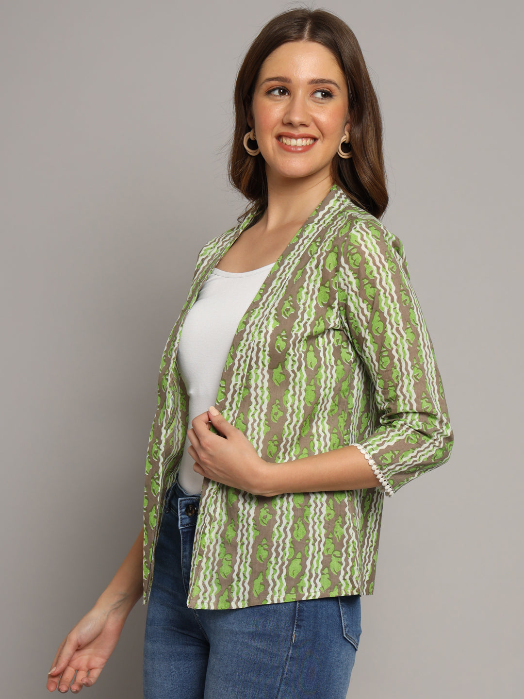 Green Cotton Jacket Shrug