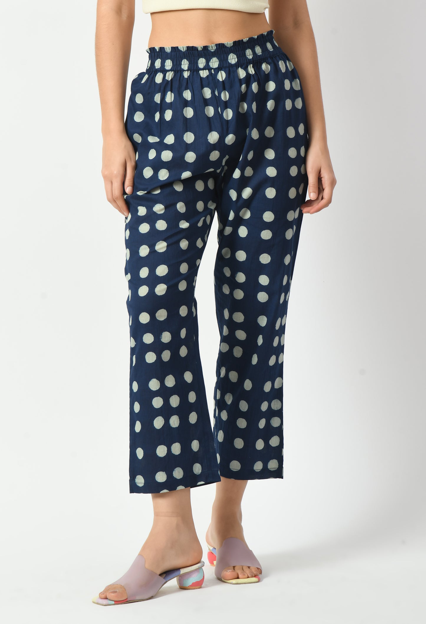 Indigo Relaxed Cotton Trousers