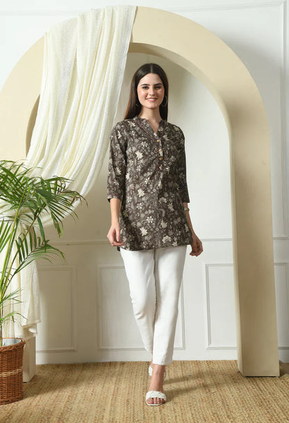 Pure Cotton Printed A-line Kurti