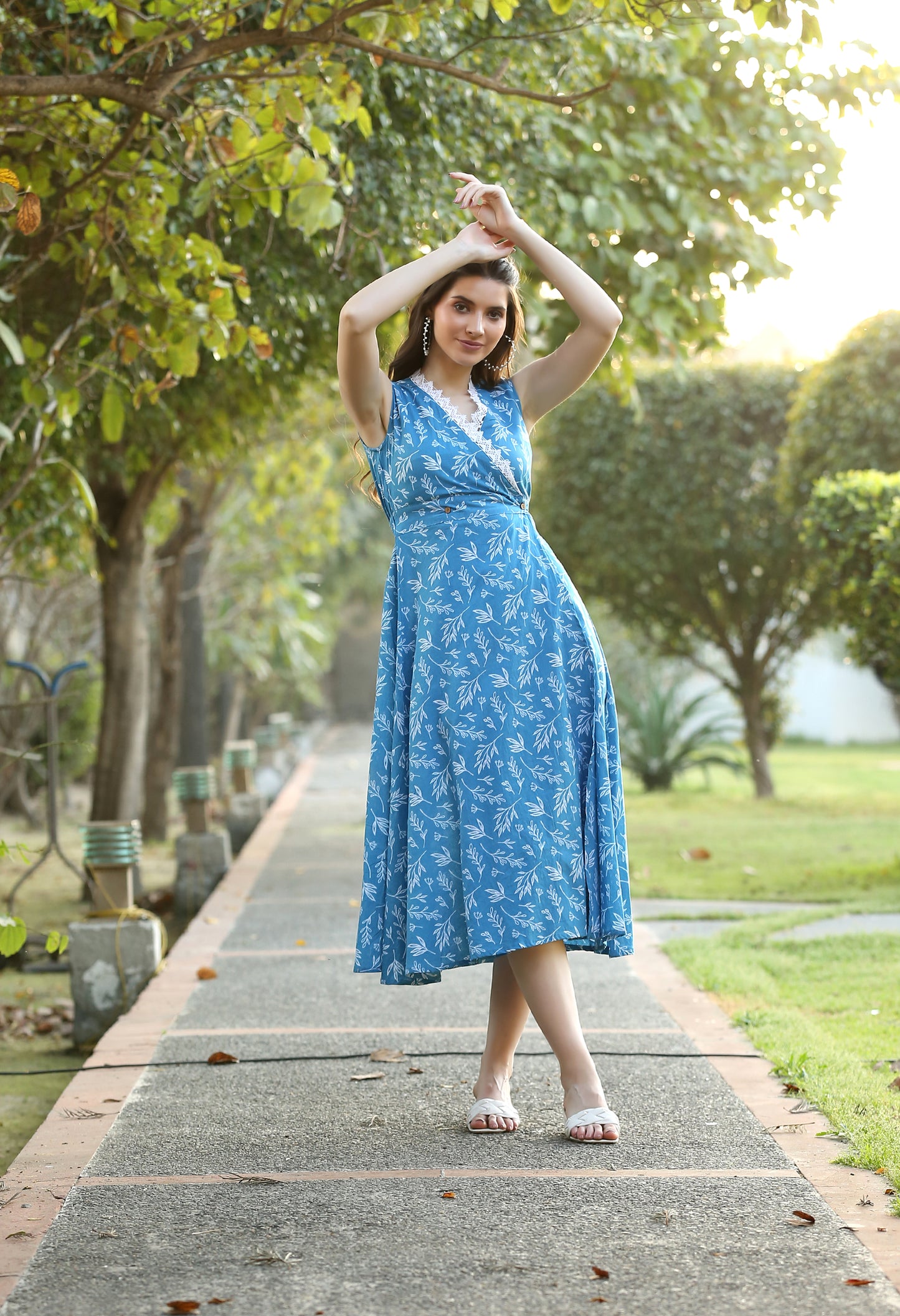 Blue Aline Wrap Dress