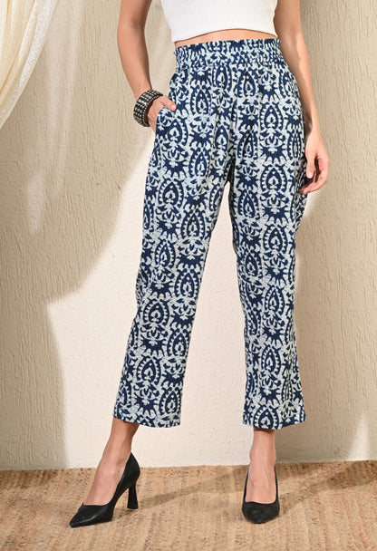 White Blue Comfort Pants