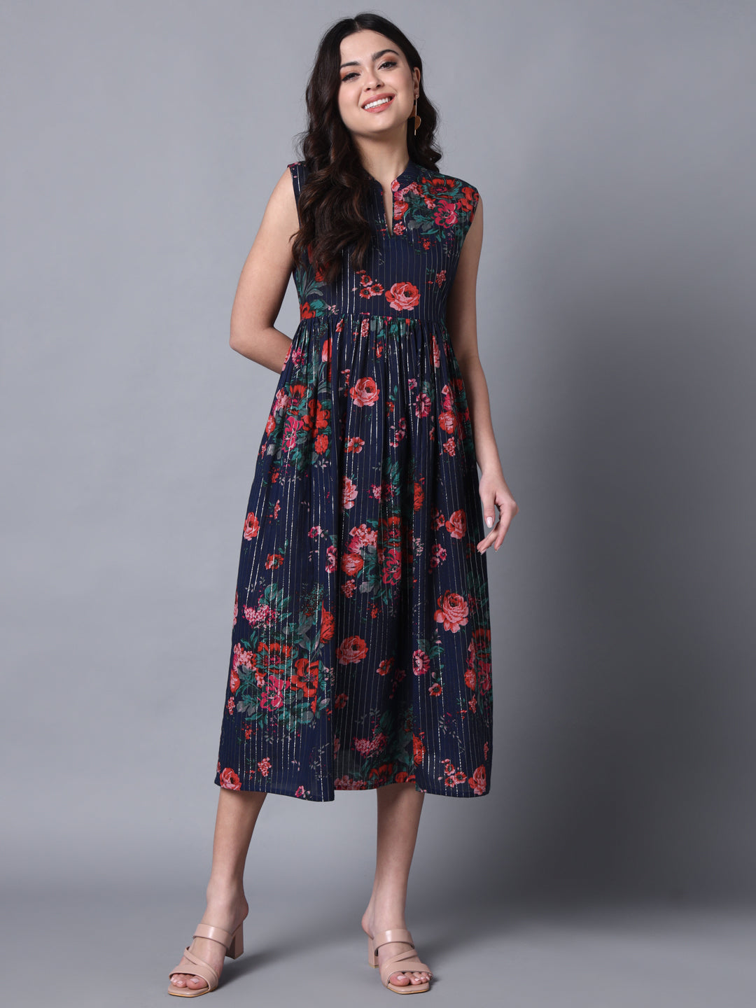 Navy Flower Dress