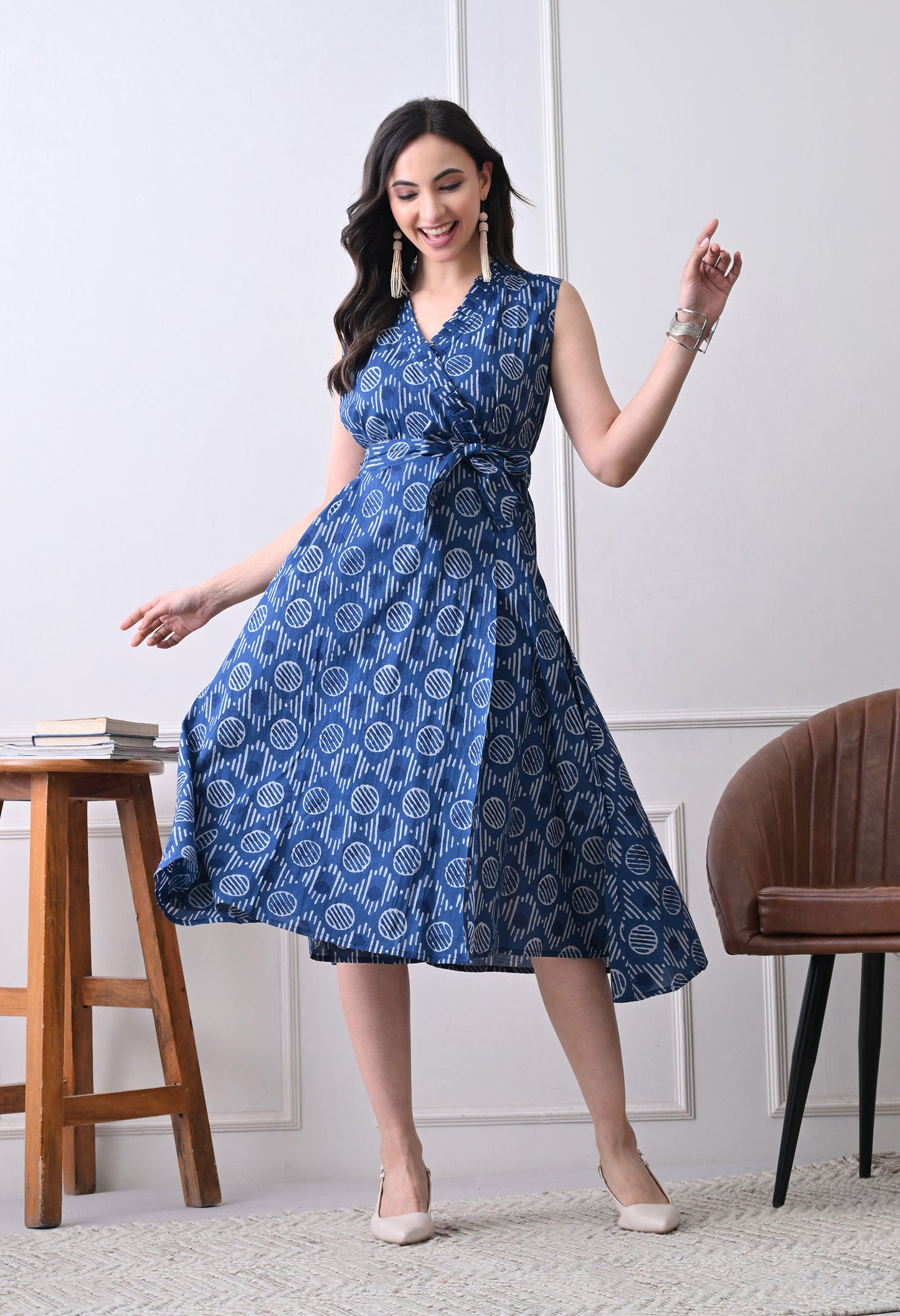 Geo Wrap Dress