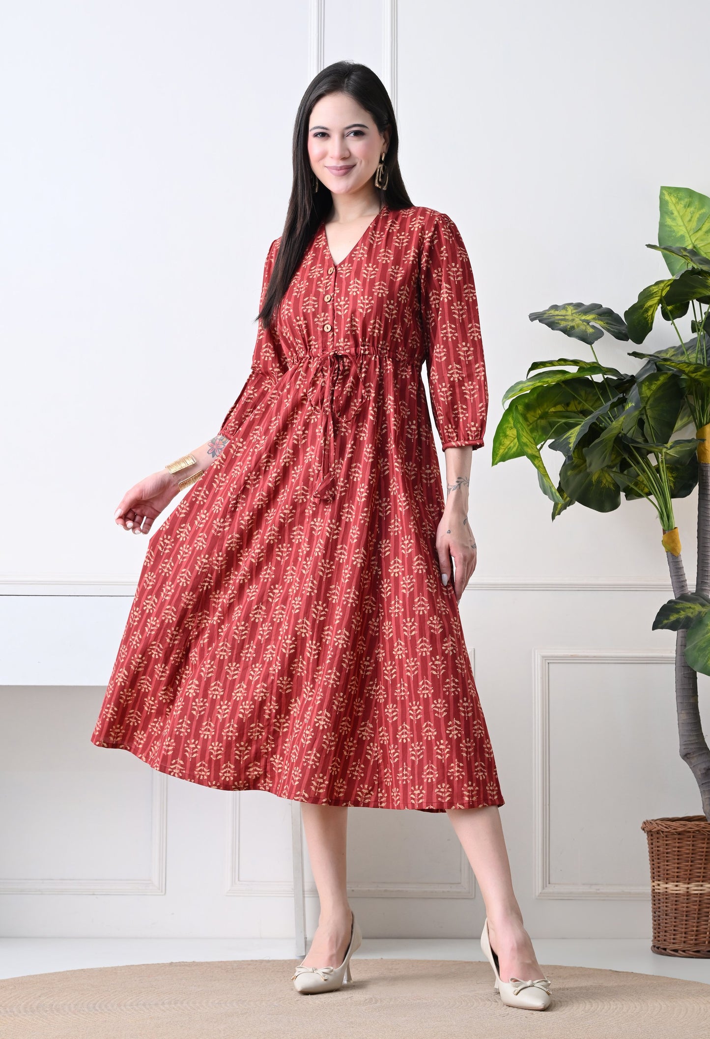 Noor Bagru Dress