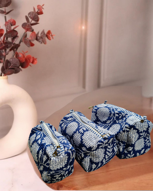 Blue Magnolia 3 Pc Pouch Set