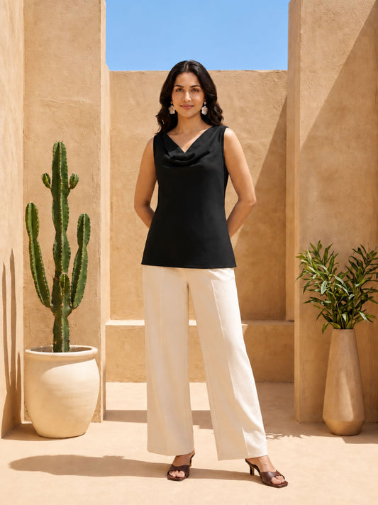 Black Cowl Top