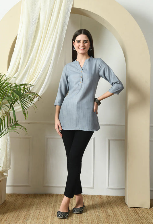 Handloom Cotton Textured Tunic