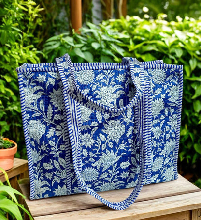 Blue Magnlia Tote Bag