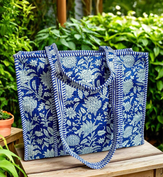 Blue Magnlia Tote Bag