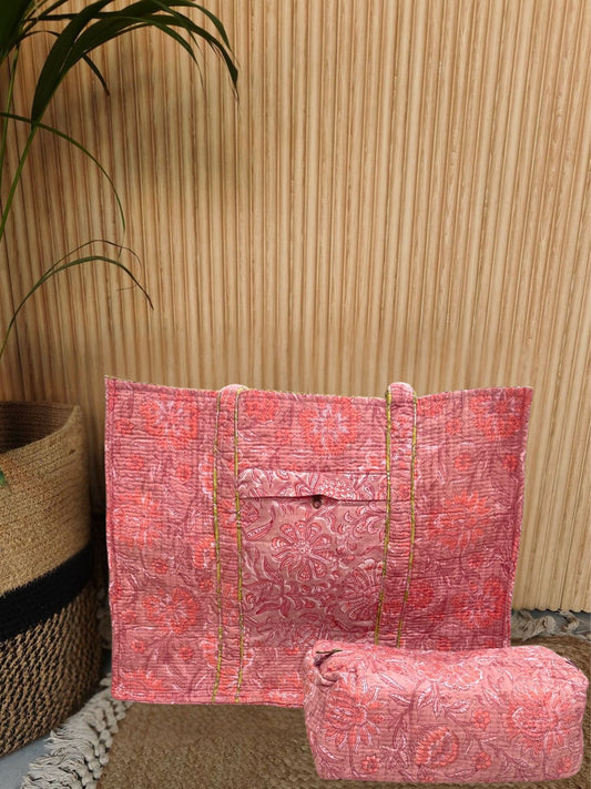 Blush Reversable  Artisanal Handbag