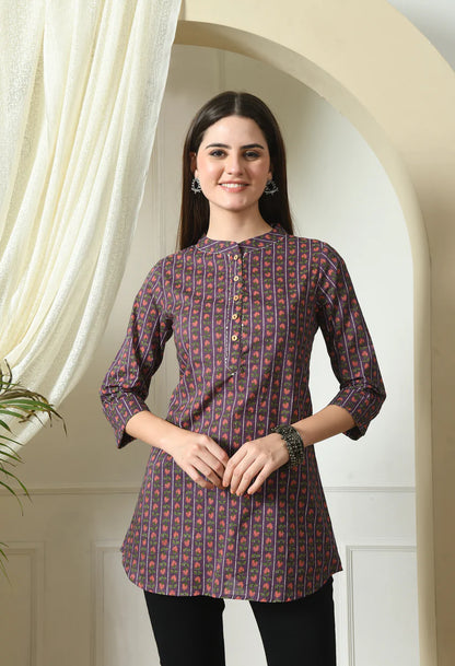 Floral Print A-line Kurti