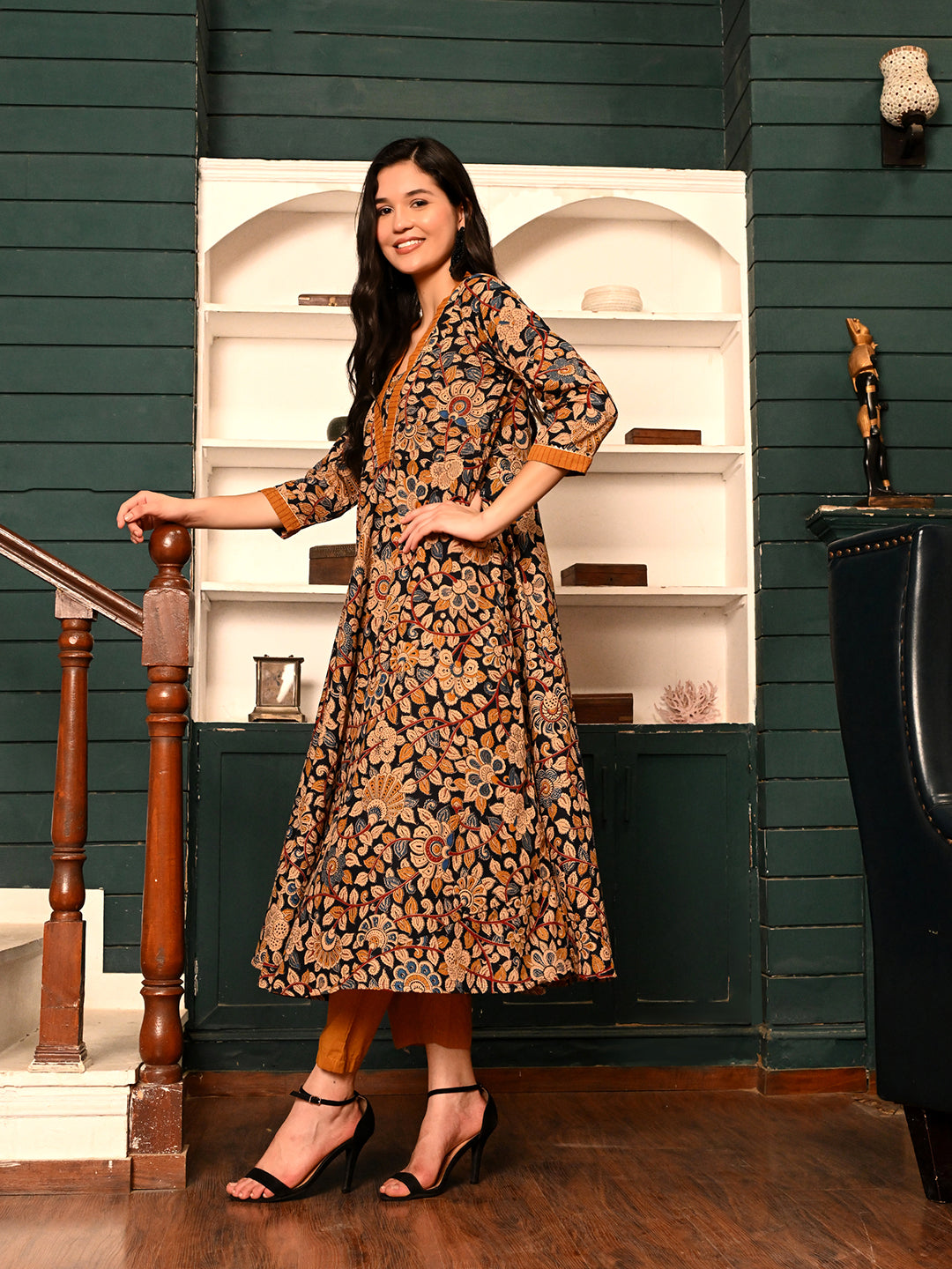 Kalamkari Flared Kurta Pant Set