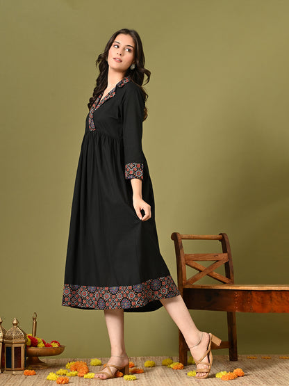 Black Ajrakh Dress