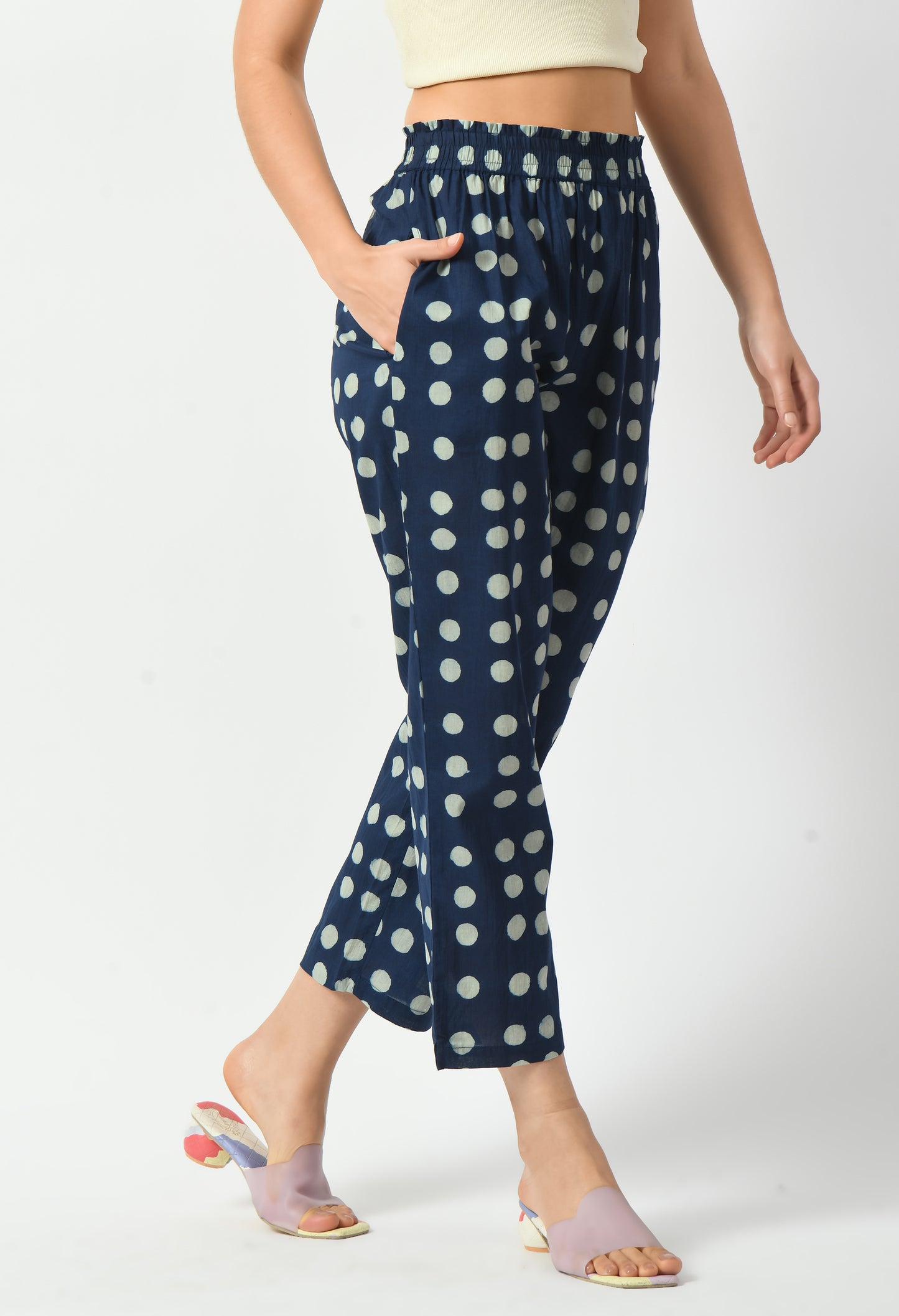 Indigo Relaxed Cotton Trousers