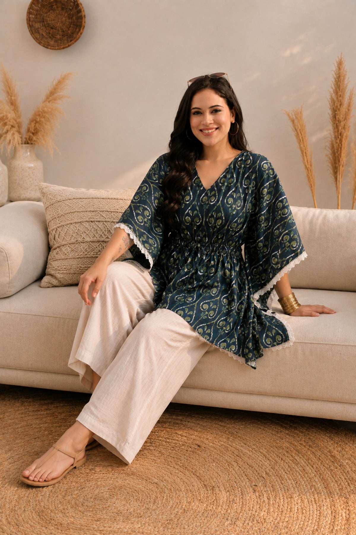 Ajrak Kaftan Top