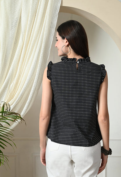 Polka Sleeveless Top