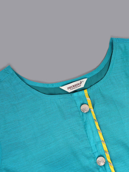 Turquoise Chanderi Anarkali Kurta