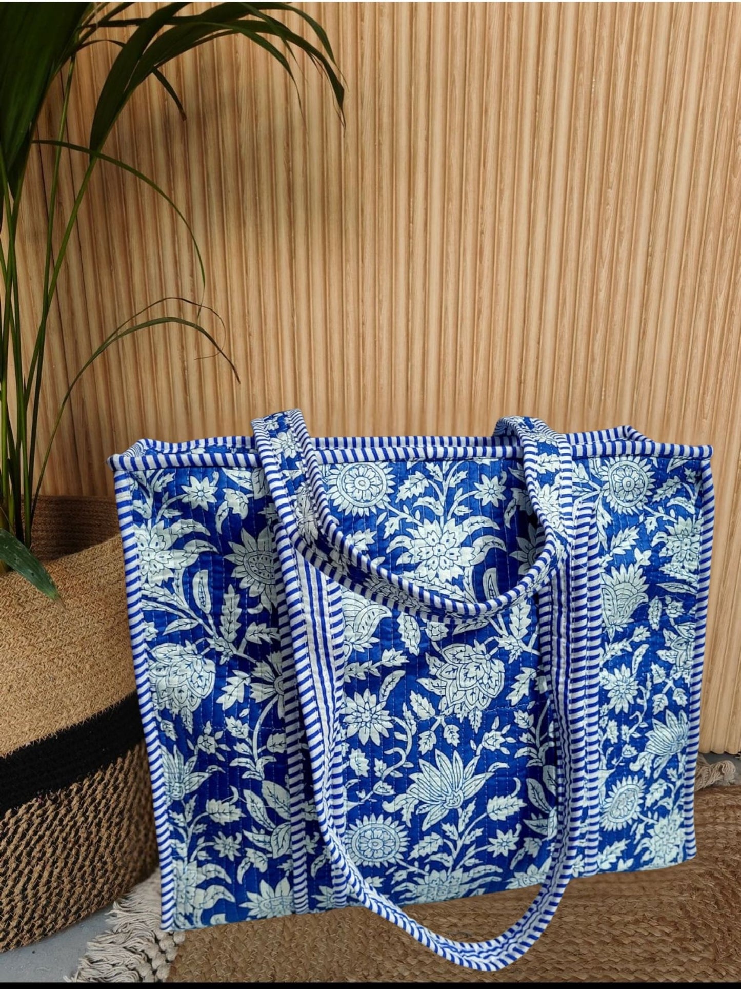 Blue Magnlia Tote Bag