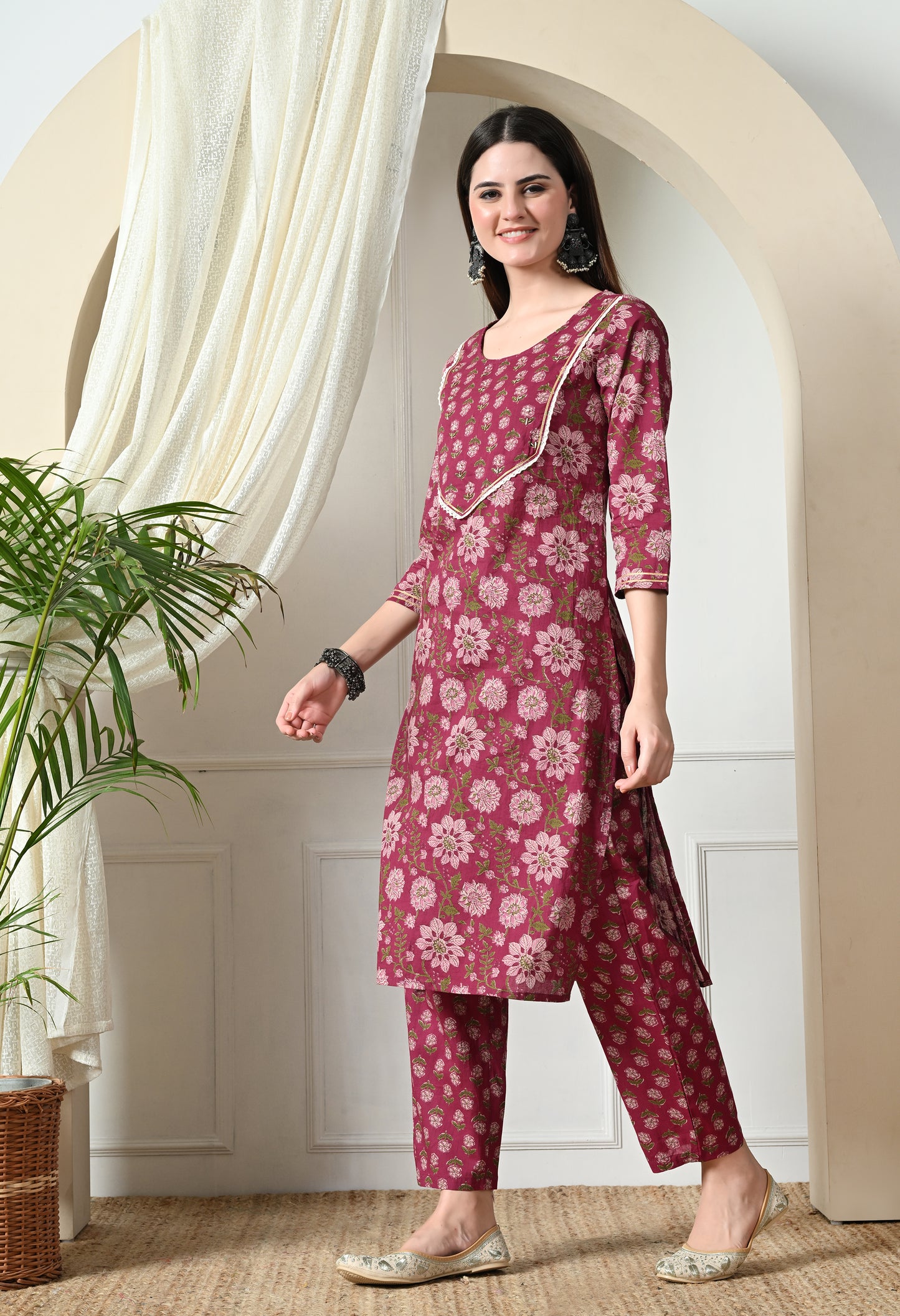 Burgundy Kurta Pant set