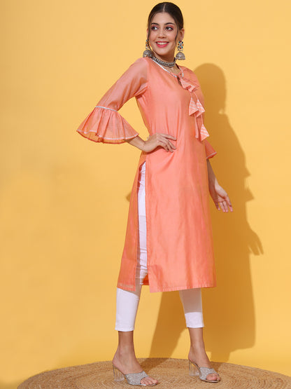 Peach Gotta Chanderi Kurta