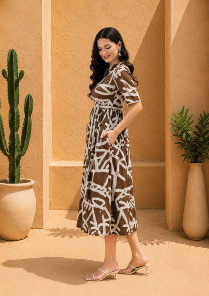 Abstract Boho Dress