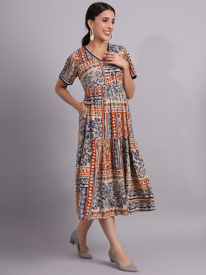 Printed stylishTiered Dress