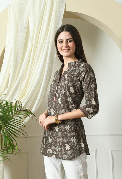 Pure Cotton Printed A-line Kurti