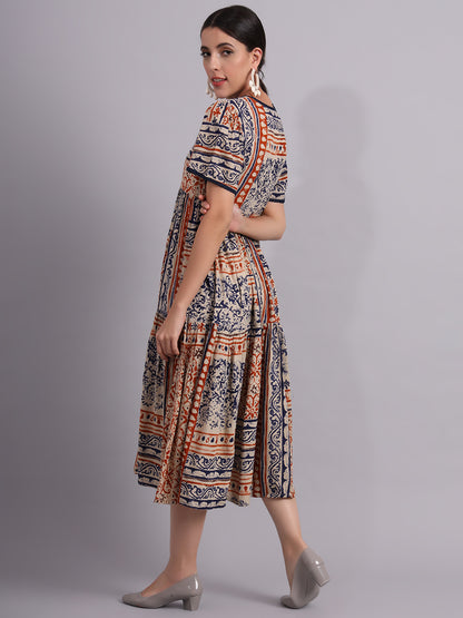 Printed stylishTiered Dress