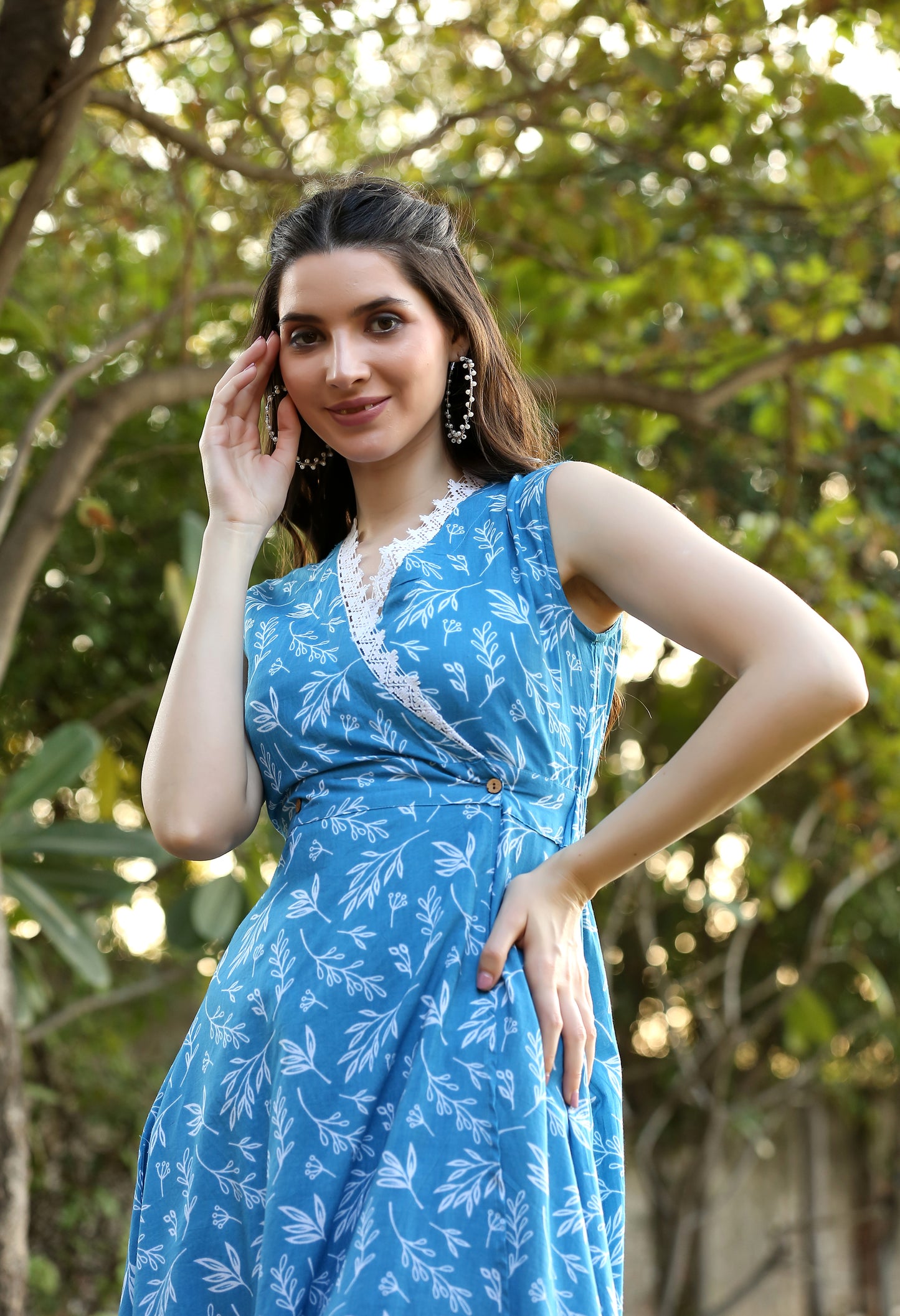 Blue Aline Wrap Dress