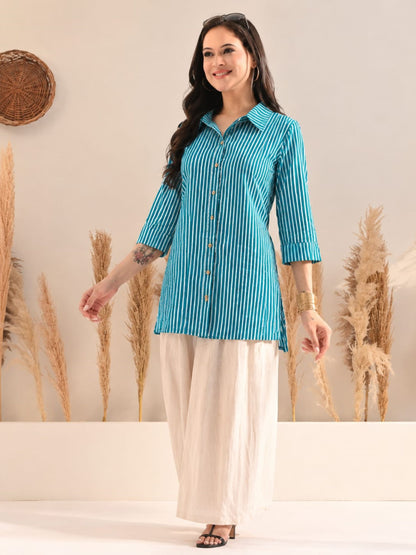 Turq Stripe Shirt