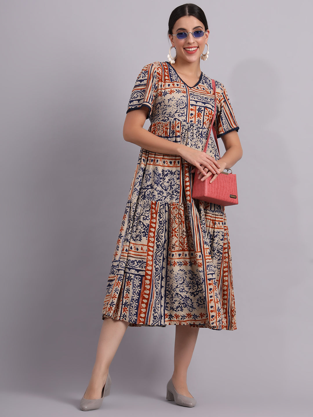 Printed stylishTiered Dress