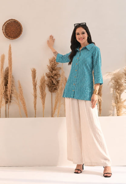 Turq Stripe Shirt
