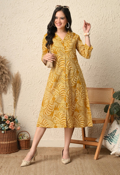 Palm Shirt Dress
