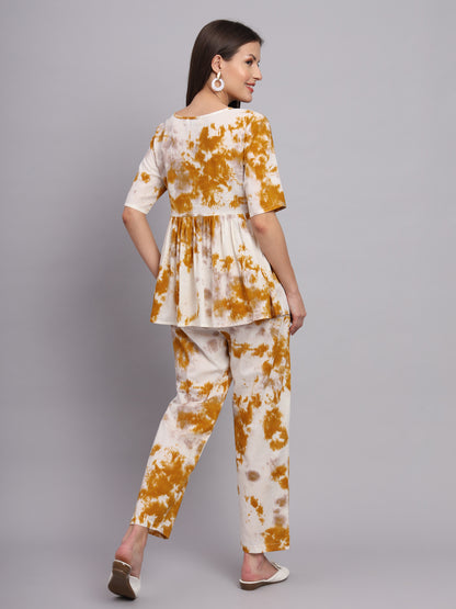 Mustard Tie-dye Co-ord Set