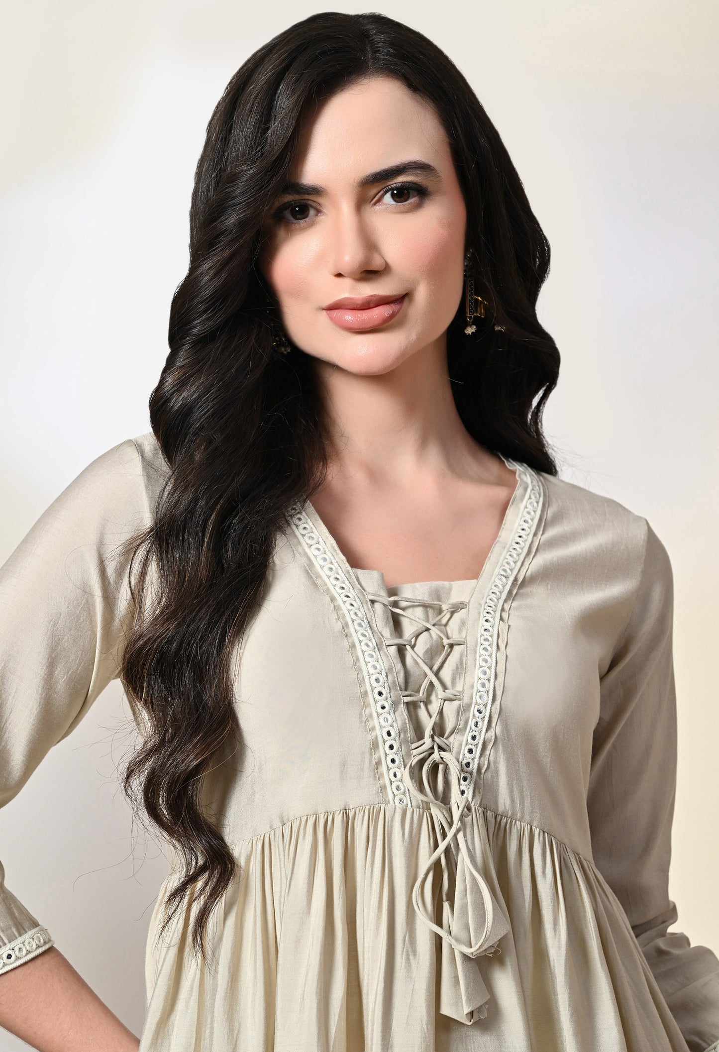 Cream Embroidered Tunic