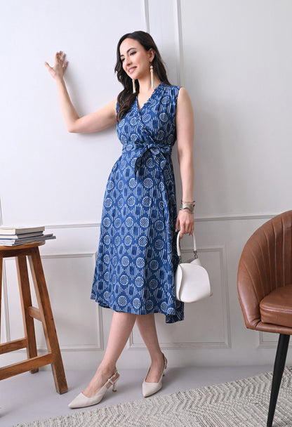 Geo Wrap Dress