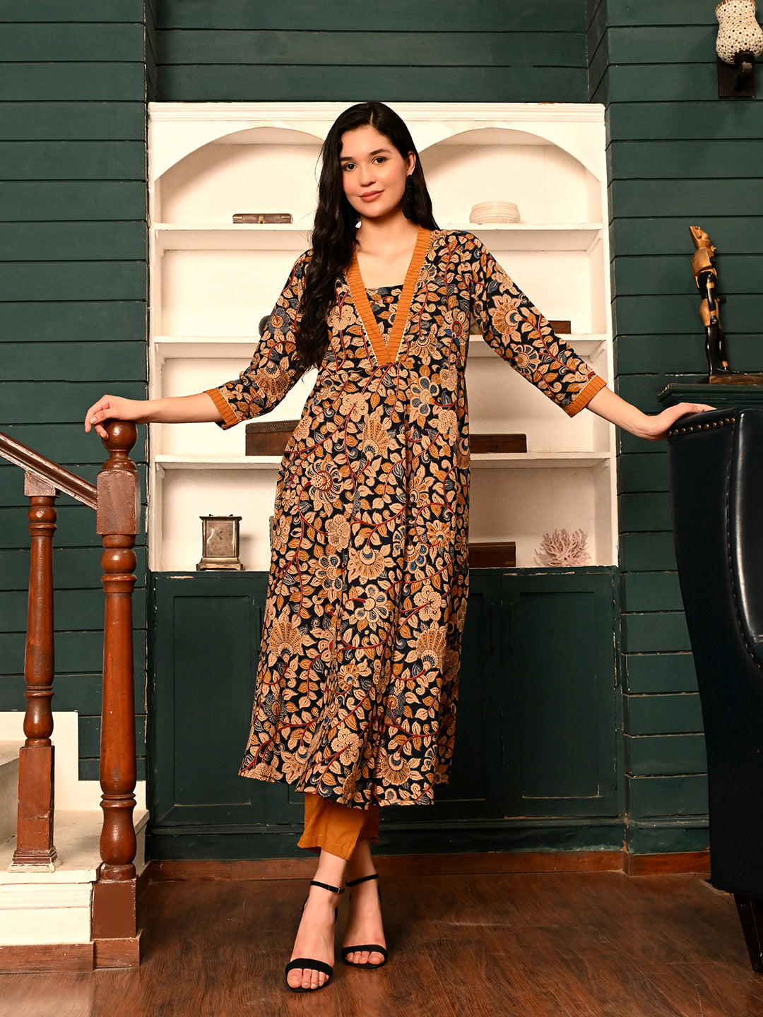 Kalamkari Flared Kurta Pant Set