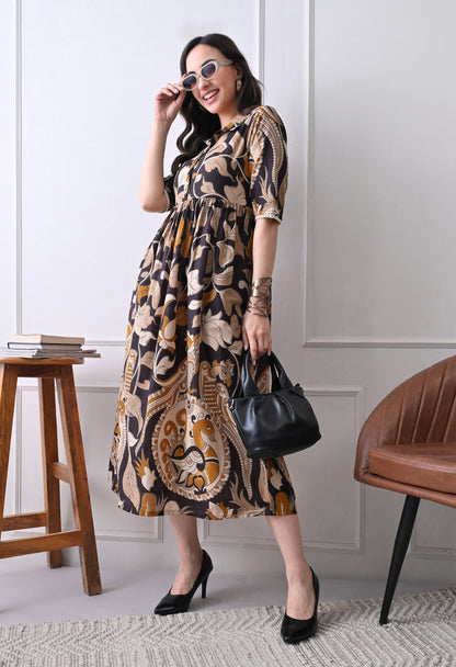 Kalamkari Shirt Dress