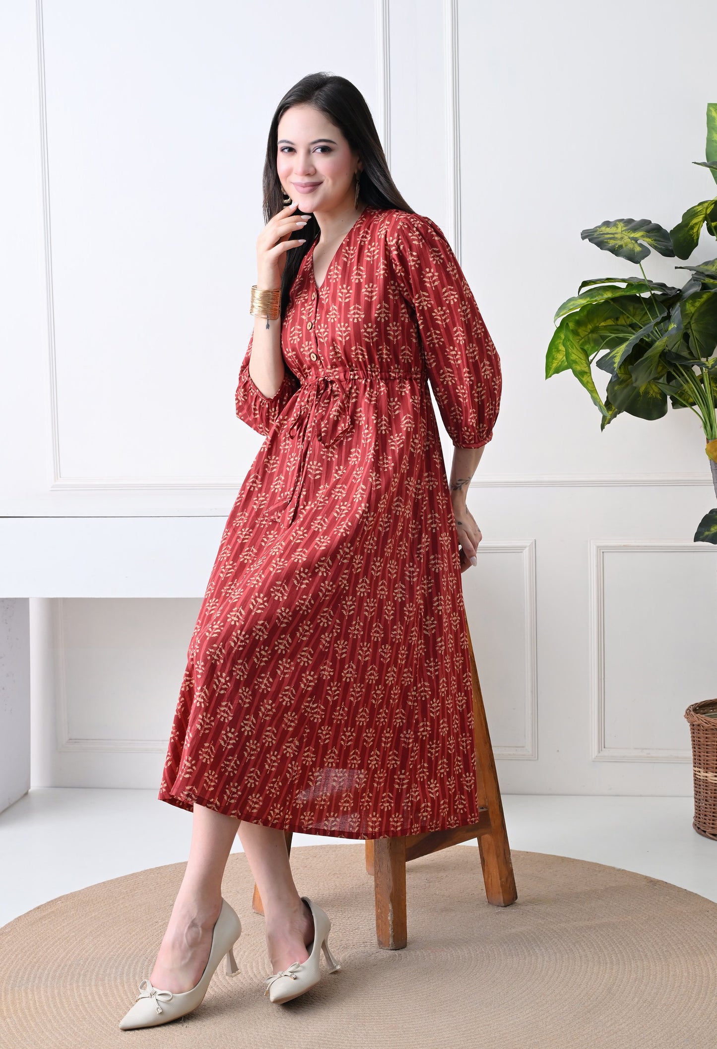 Noor Bagru Dress